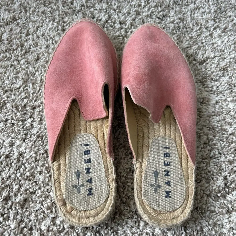Manebí Women's Pink Espadrilles Slip On Shoes Size 7 (37)